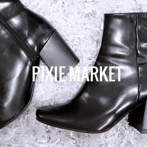 Pixie Market Square Toe Ankle Boots